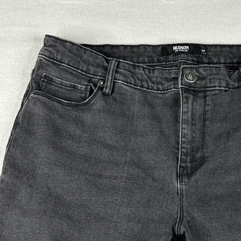 Hudson Jeans Straight Leg Women 14 Black Denim Casual High Rise Stretch - Picture 3 of 10